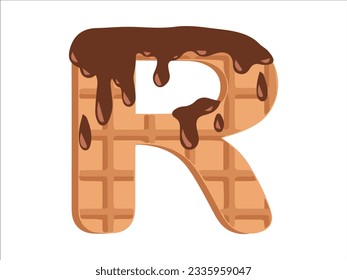 Alphabet Letter R with Donut Illustration