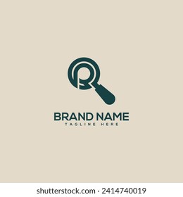 Alphabet letter R find symbol logo icon design template vector elements.
