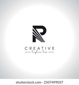 Alphabet Letter R Modern Artistic Zebra Lines Logo Design. Initial Vector Template.