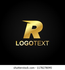 Alphabet Letter R Shape Gold Luxury Premium Abstract Logo Vector