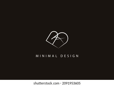 Alphabet letter RA logo design art line