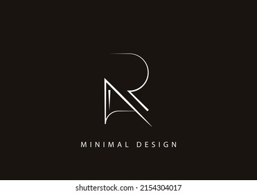 Alphabet Letter RA Logo Design Line Art