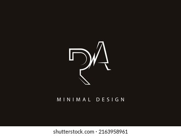 Alphabet letter RA logo design line art