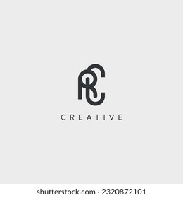 Alphabet letter RC CR unique logo vector template illustration.