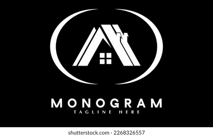 Alphabet A letter real estate property business abstract monogram vector logo template