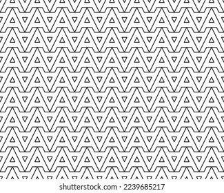 A alphabet letter repeating pattern on white background vector. Zigzag chevron, ethnic, thin diagonal lines, triangle seamless pattern. Wall and floor ceramic tiles pattern.
