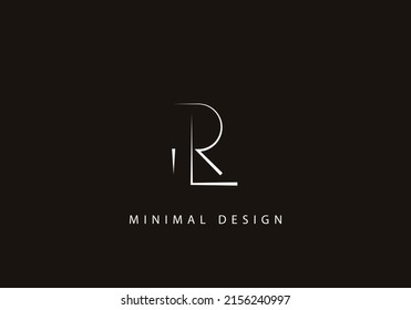 Alphabet letter RL logo design line art