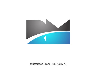 alphabet letter rm r m logo combination in blue and grey colors suitable for business and corporate identity