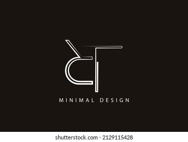 Letra alfabética material de la línea de diseño del logotipo RT