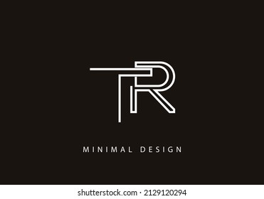 Lettre alphabétique art de ligne de conception du logo RT