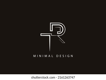 Lettre alphabétique art de ligne de conception du logo RT