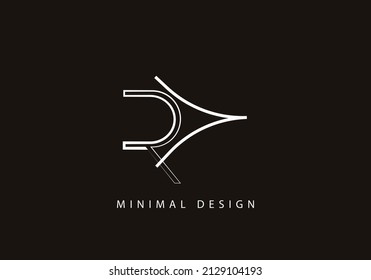 Alphabet Brief RY Logo Design Line Art