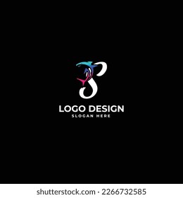 Alphabet letter S with abstract shape logo design vector 