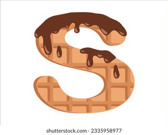 Alphabet Letter S with Donut Illustration