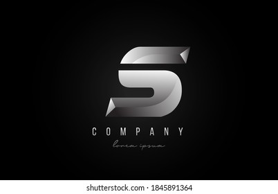 alphabet letter S logo icon in in grey silver color. Creative design for company and business with 3d styling
