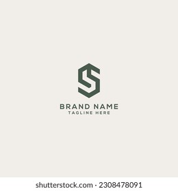 Alphabet letter SB BS monogram logo vector template. Initial based minimal flat icon vector.