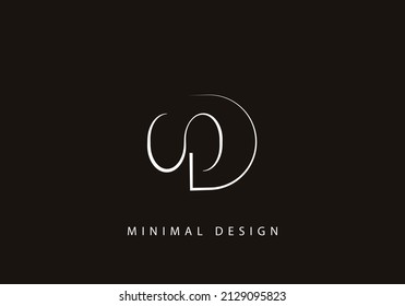 Alphabet letter SD logo design line art