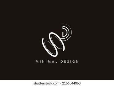 Letra alfabética logotipo SD línea de diseño