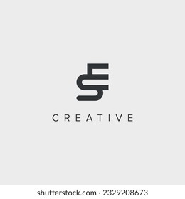 Alphabet letter SE ES logo template - vector.