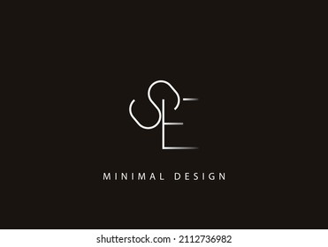 Alphabet letter SE logo design line art