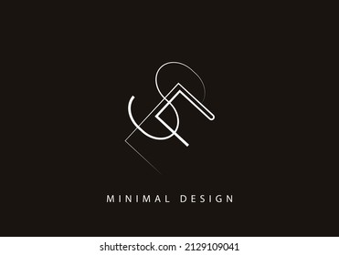 Alphabet letter SE logo design line art