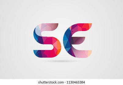 alphabet letter se s e logo combination design with rainbow colors suitable for a company or business