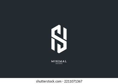 Alphabet Letter SH, HS Icon Logo Vector.