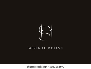 Alphabet Letter SH Logo Design Icon Art Line