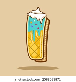 Alphabet letter I shaped ice cream