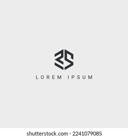 Alphabet letter SR, RS icon logo vector.