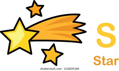 Alphabet Letter S-Star vector illustration