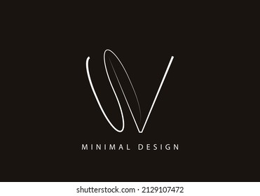 Letra alfabética material de la línea de diseño del logotipo de SV