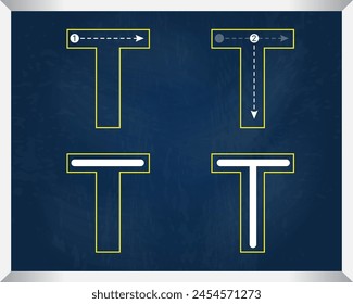 Alphabet Letter T: How to Write Alphabet Letters for Children, Teaching Writing ABC for Preschool