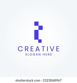 Alphabet Letter T tech logo design vector template