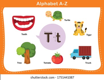 Alphabet Letter T vector illustration