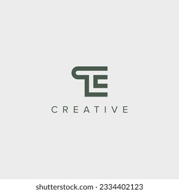 Alphabet letter TE ET logo design template - vector.