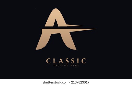 Alphabet A letter text absttract monogram vector logo template