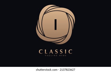 Alfabeto I letra texto abstención monograma plantilla de logotipo vectorial