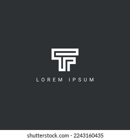 Alphabet letter TF or FT icon logo vector.
