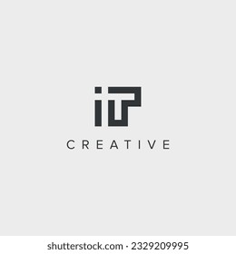 Alphabet letter IT TI logo template - vector.