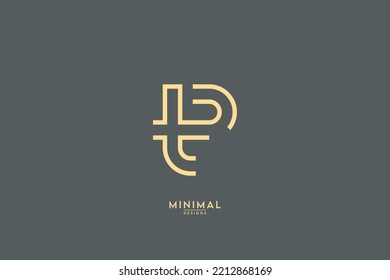 Alphabet Letter TP, PT, T, P Icon Logo Vector.