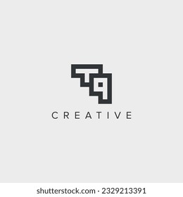 Alphabet letter TQ QT logo template - vector.