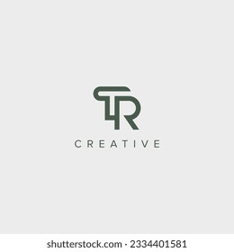 Lettre alphabétique TR Modèle de création de logo RT - image vectorielle.