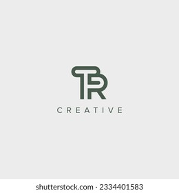 Lettre alphabétique TR Modèle de création de logo RT - image vectorielle.