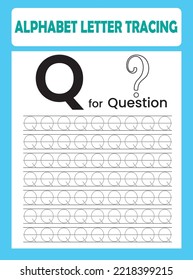 Alphabet Letter Tracing Worksheet .