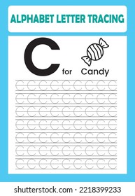 Alphabet Letter Tracing Worksheet .