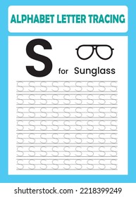 Alphabet Letter Tracing Worksheet .