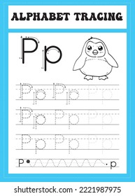 Alphabet Letter Tracing Worksheet .