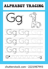 Alphabet Letter Tracing Worksheet .