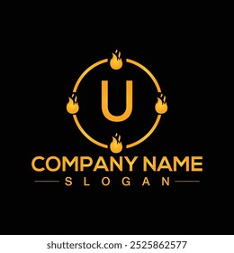 Alphabet letter U creative logo design